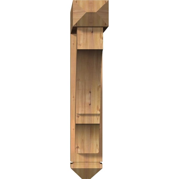 Balboa Arts And Crafts Smooth Bracket W/ Offset Brace, Western Red Cedar, 7 1/2W X 36D X 40H